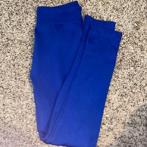 Docele Full Length Royal Blue Fleece Lined Legging